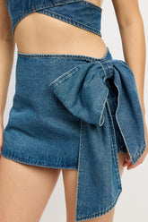 Denim Bow Detailed Mini Skirt Emory Park